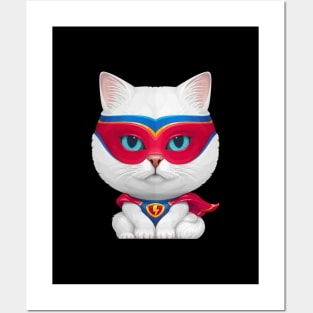 Superhero Cat Posters and Art